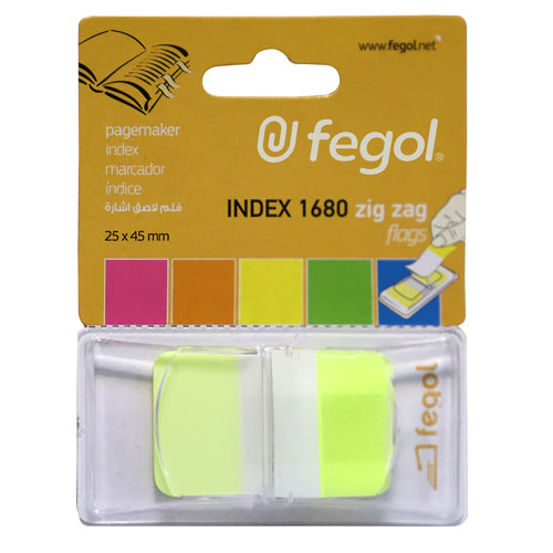 Index aderente Fegol 1680-05 1"(25x43mm) amarelo - Sílaba