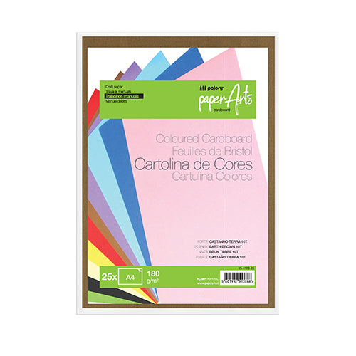 Cartulina marrón tierra A4 de 180 g (paquete de 25)