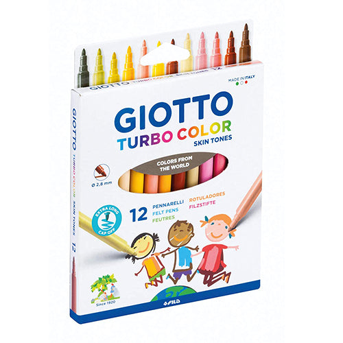 Marcador de fieltro Giotto Turbo Color Skin Tones (caja de 12)