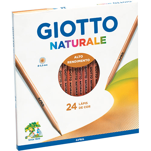 Lápices de colores largos Giotto, color natural (caja de 24)