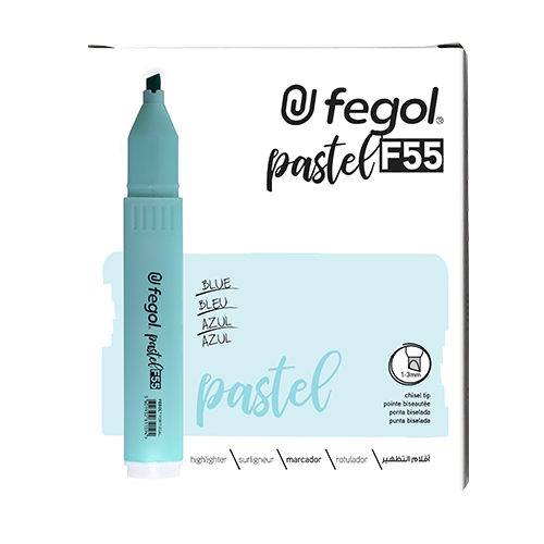 Marcador fluorescente Fegol pastel azul F55