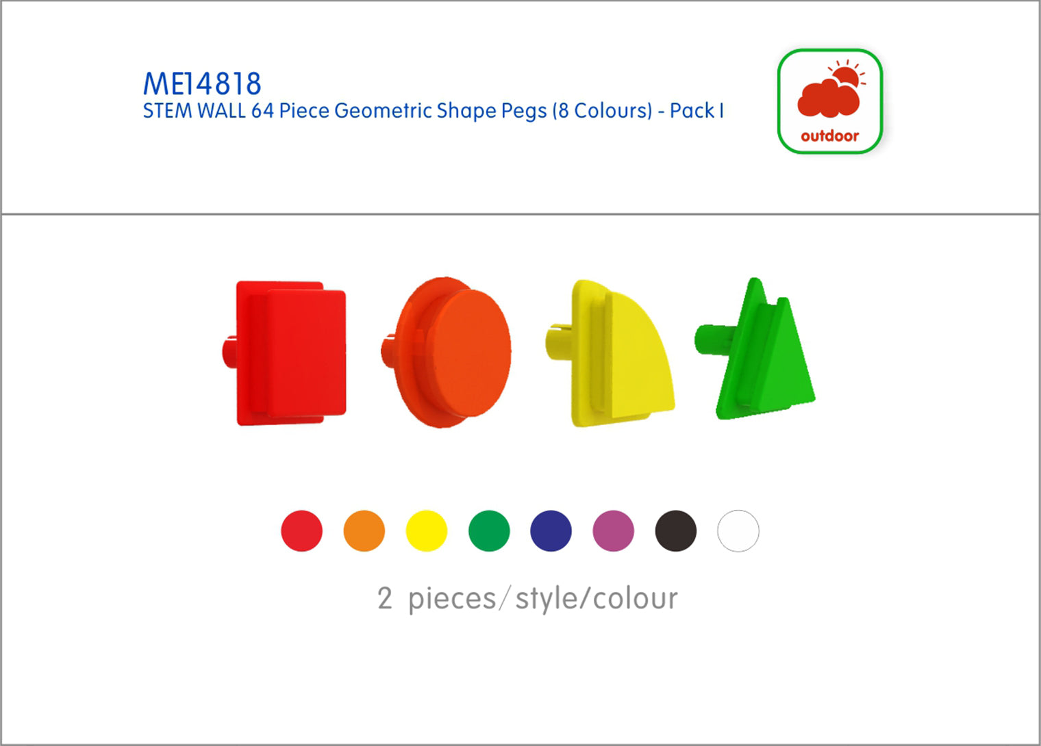 Kit de 64 peças STEM geométricas pack I (8 cores)
