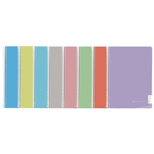 Spiral notebook with PP cover, A4 size, Fegol (80 sheets), pastel colored, lined.
