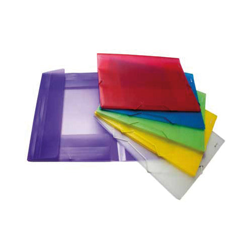 Cover with elastic bands PP A4 Fegol 310x230x35mm assorted translucent colors