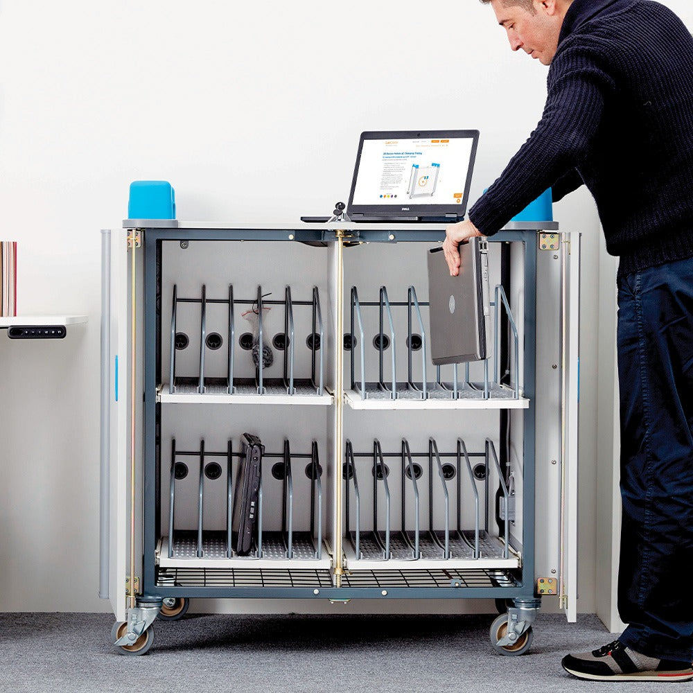 Armário de carregamento móvel vertical LapCabby - dispositivos até 17" - Sílaba