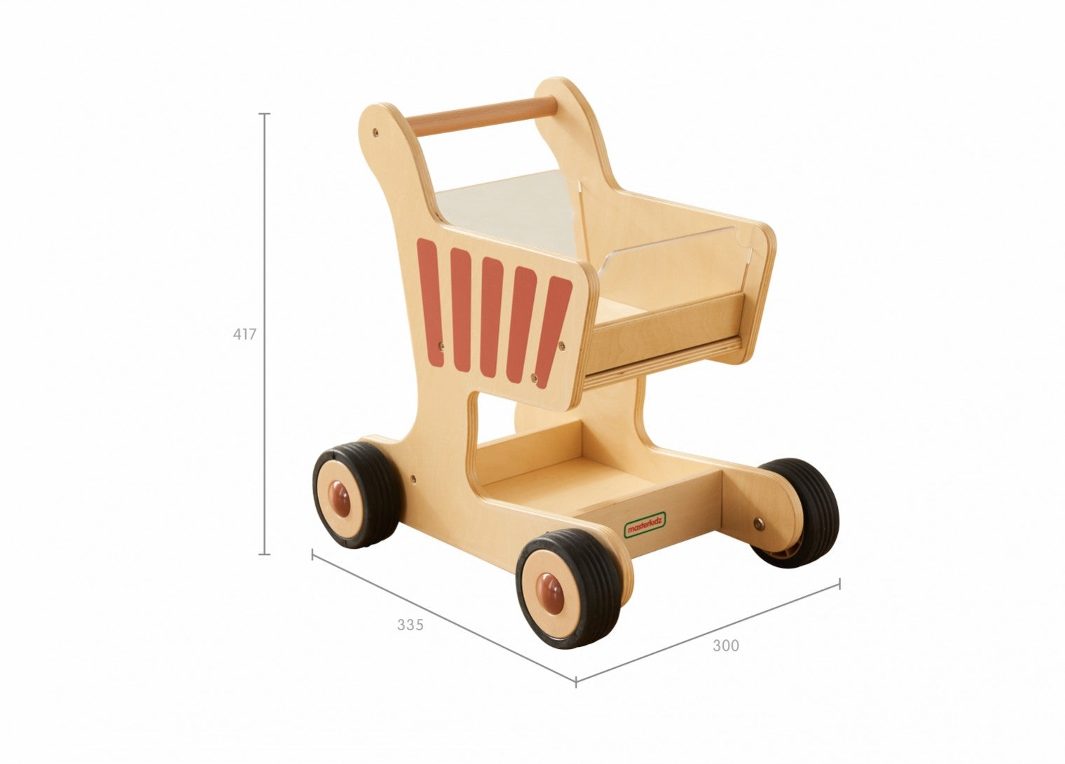 Carrinho das compras miniatura em madeira natural
