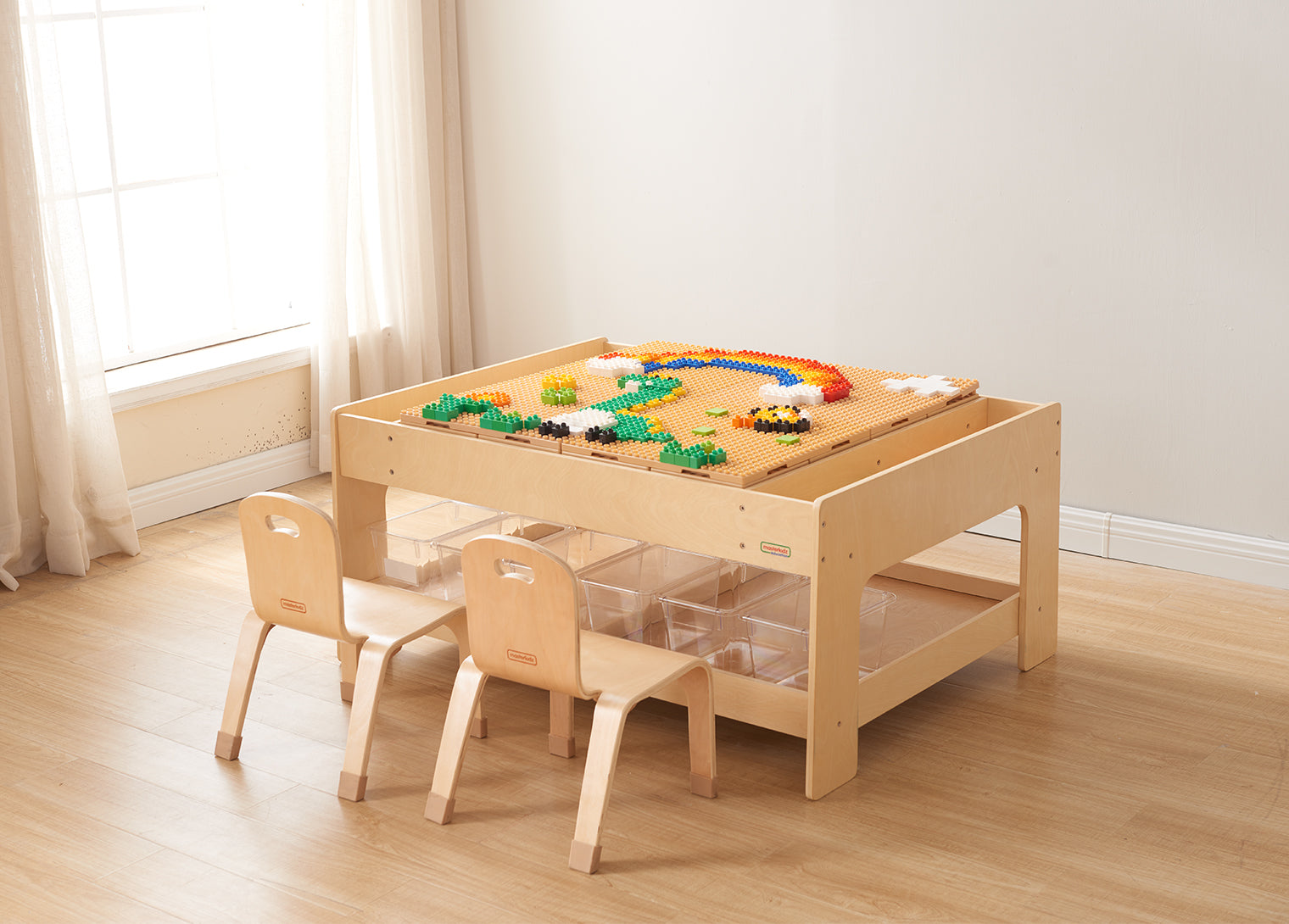 Mesa de atividades com painel de blocos - Sílaba