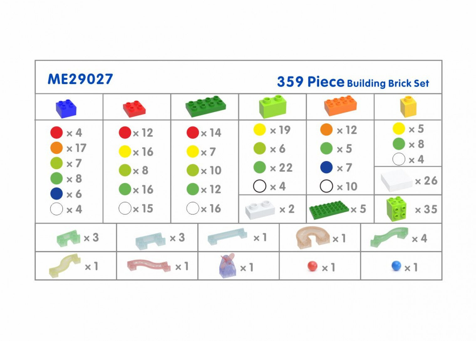 Kit de 359 peças Brick de construção - Sílaba