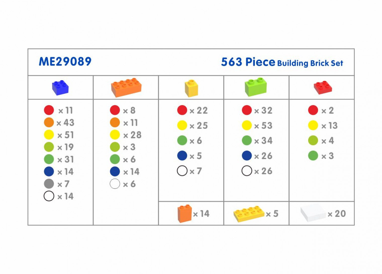 Kit de 563 peças Brick de construção - Sílaba