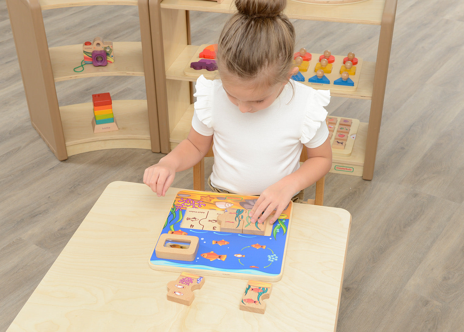 Quadro didático STEM ciclo de vida dos peixes