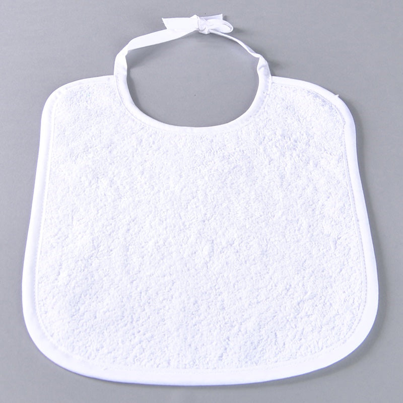 Babete de criança felpo branco impermeável 20x30cm (12 unidades)