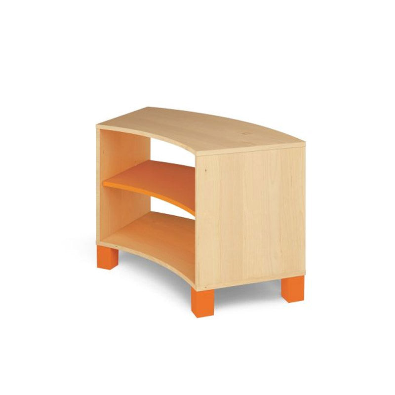 low curved bookcase