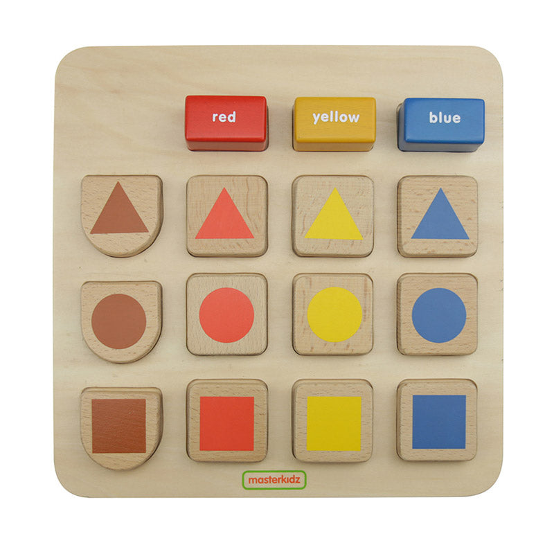 Quadro didático associação de formas e cores