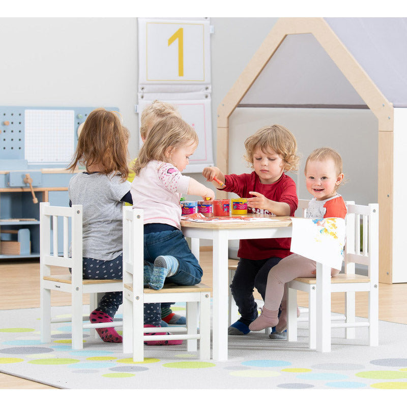 Miniature wooden table and chair set