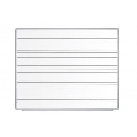 Quadro porcelana branca pautado p/ aulas de música PLUS - Sílaba