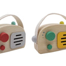 Rádio infantil de madeira