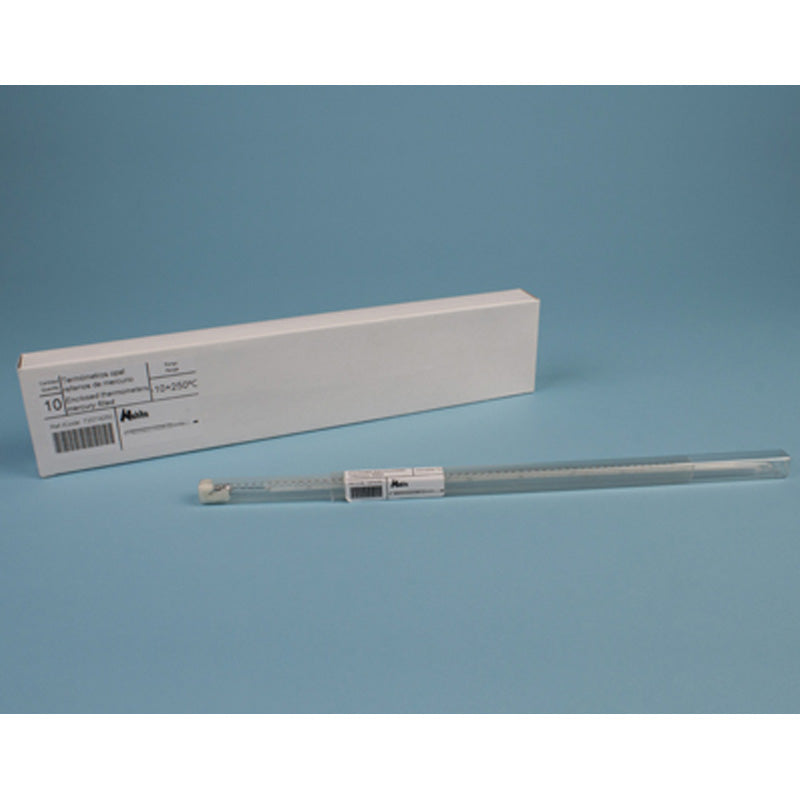 Glass thermometer with yellow base