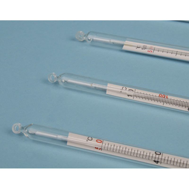 Glass thermometer with yellow base