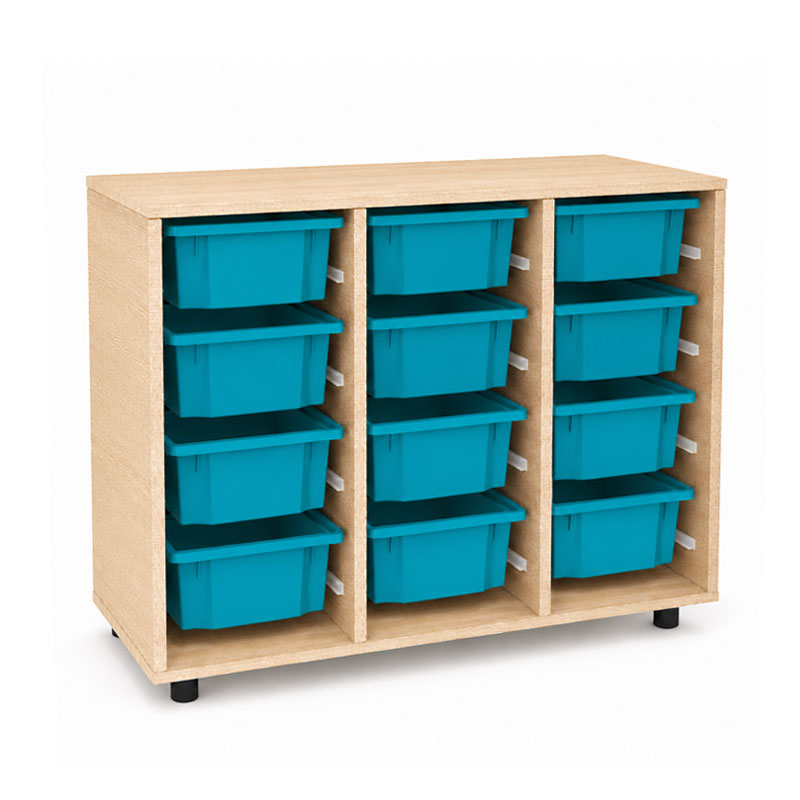 Living Cabinet size S open with 12 Double (Iguazu) boxes
