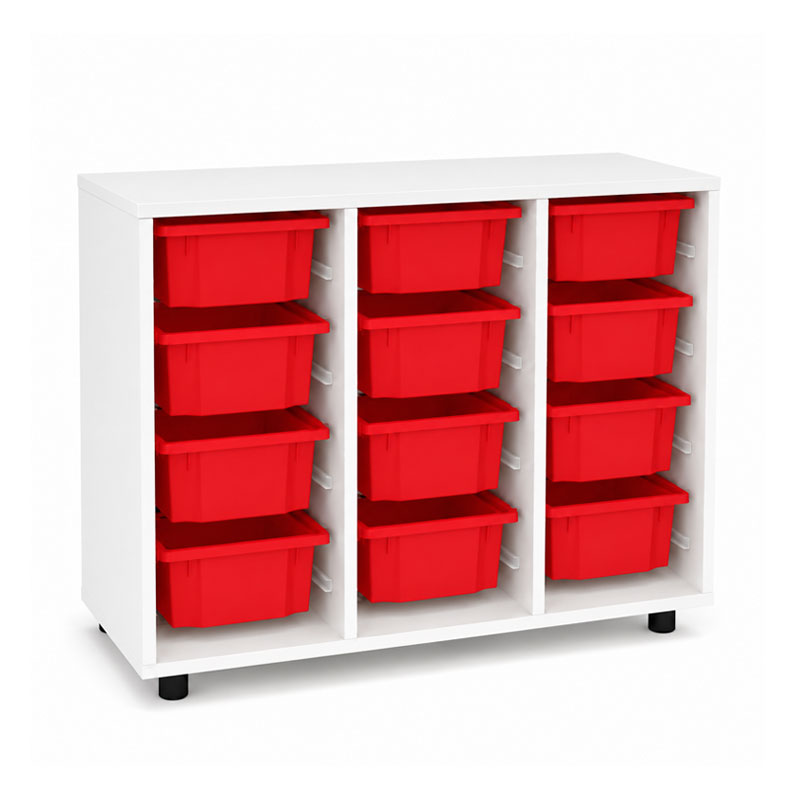 Armário Vivo tamanho S aberto com 12 caixas Double (Branco) - Sílaba