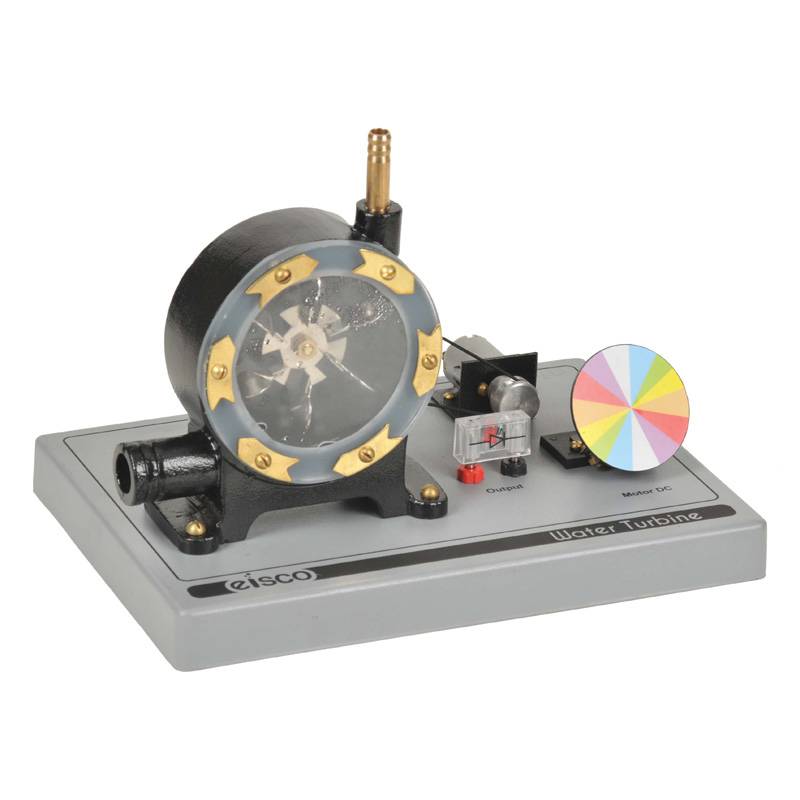 Modelo de una turbina hidroeléctrica con dinamo.