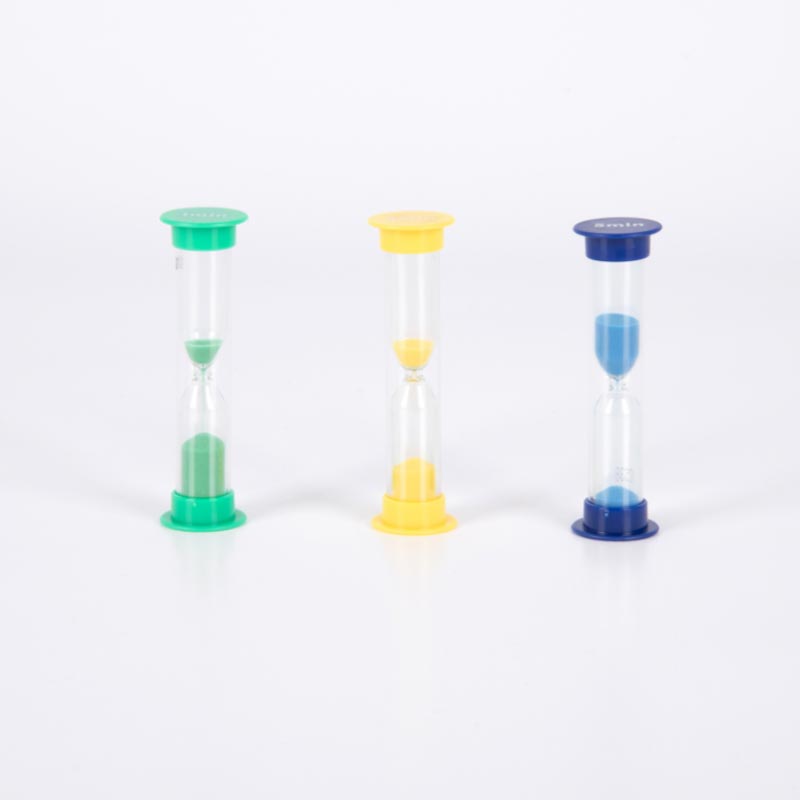 Conjunto de 3 mini ampulhetas de 1, 3 e 5 minutos