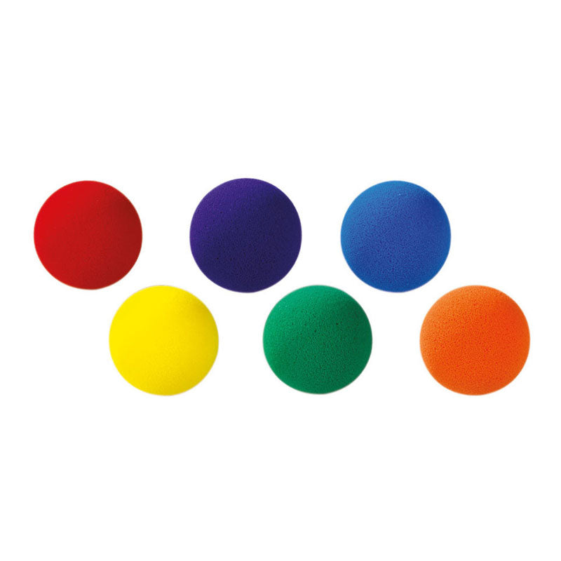 Pelotas blandas de 9cm de diámetro en 6 colores (6 unidades)