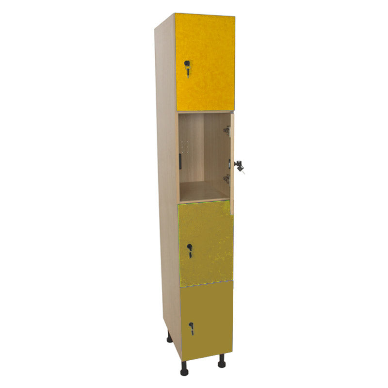 Armário Linha NE cacifo alto com 4 portas, fechadura e porta cabides - Sílaba