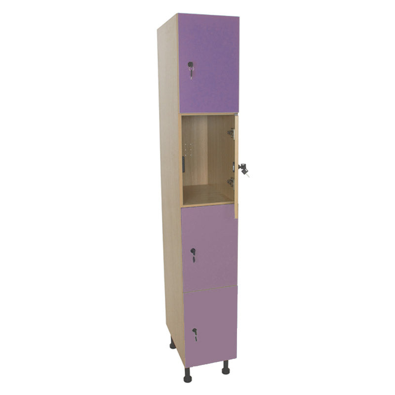 Armário Linha NE cacifo alto com 4 portas, fechadura e porta cabides - Sílaba