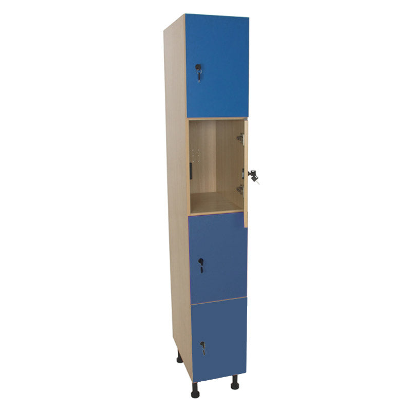 Armário Linha NE cacifo alto com 4 portas, fechadura e porta cabides - Sílaba