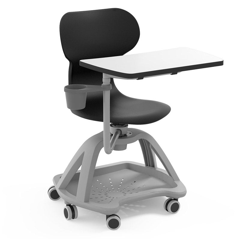 Cadeira giratória Mia Table com palmatória e suporte para mochilas