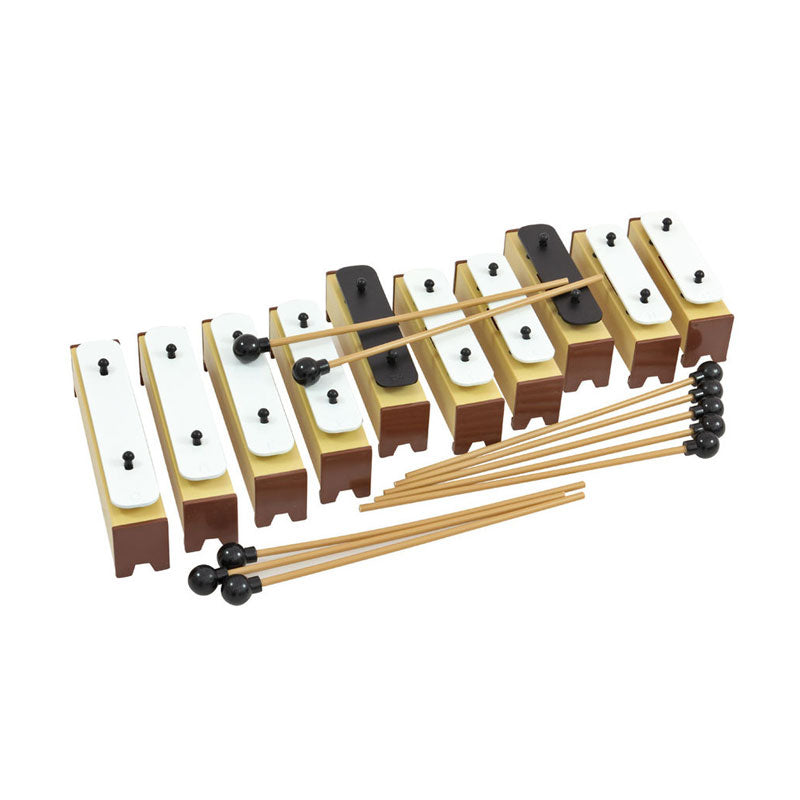 Juego de 10 barras de timbre de tono alto y 10 baquetas.