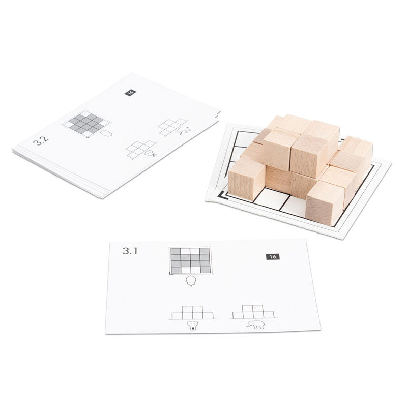 Juego de tarjetas para cubos de madera de 2 cm (juego de 2)