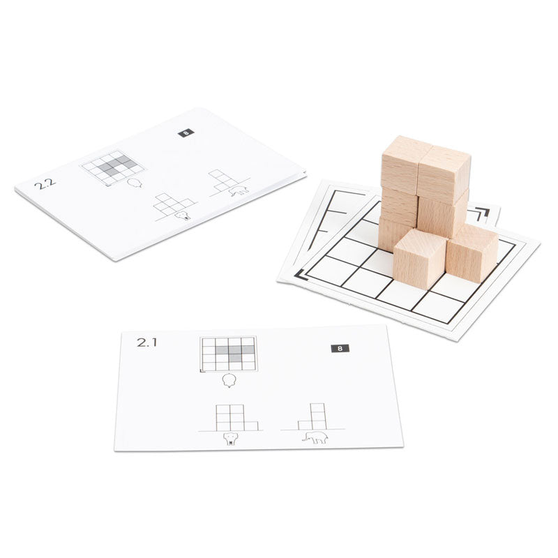 Juego de tarjetas de cubo de madera de 2 cm (juego 1)