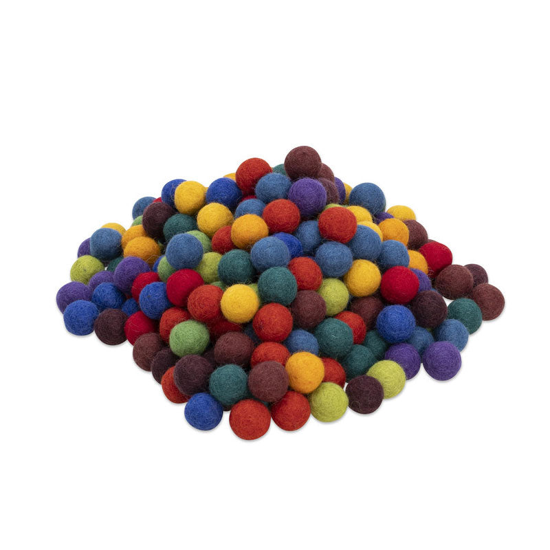 Cuentas de fieltro arcoíris, 12 colores (240 piezas, 2 cm de diámetro)