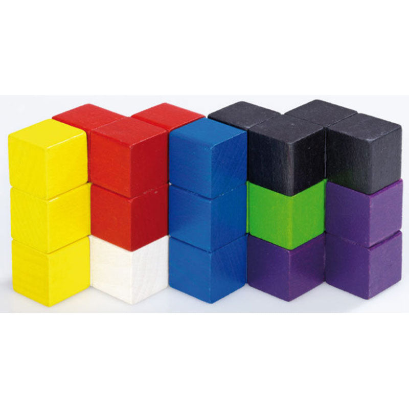 Cubo espacial colorido de 9x9 cm.