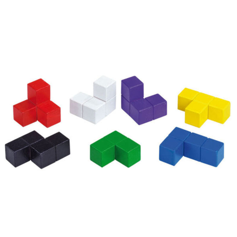 Cubo espacial colorido de 9x9 cm.