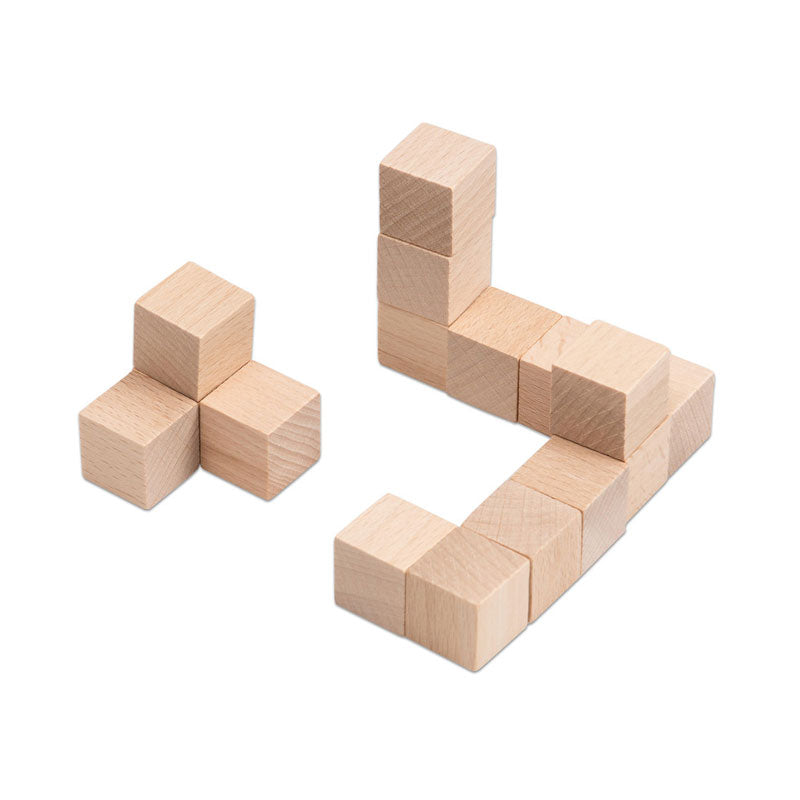 Conjunto de 100 cubos de 2cm em madeira - Sílaba