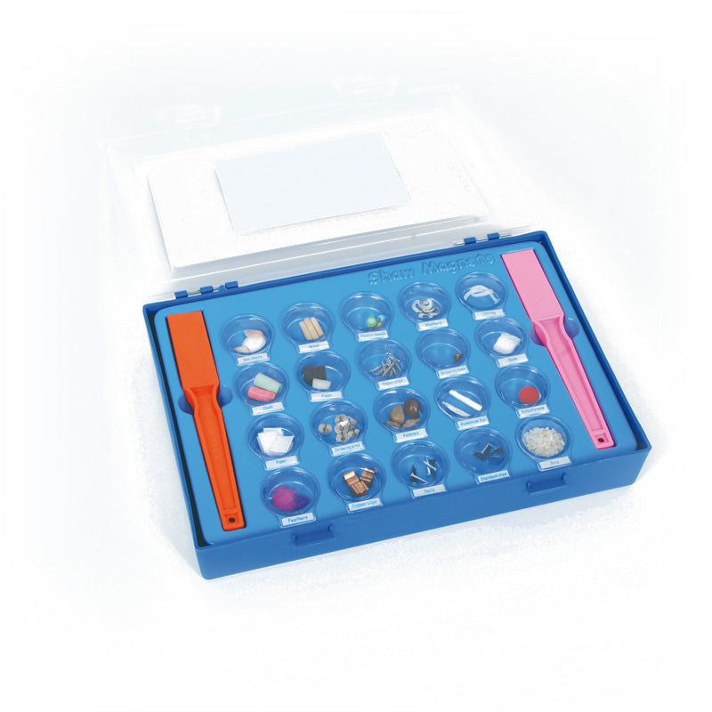 Kit para probar materiales magnéticos y no magnéticos.