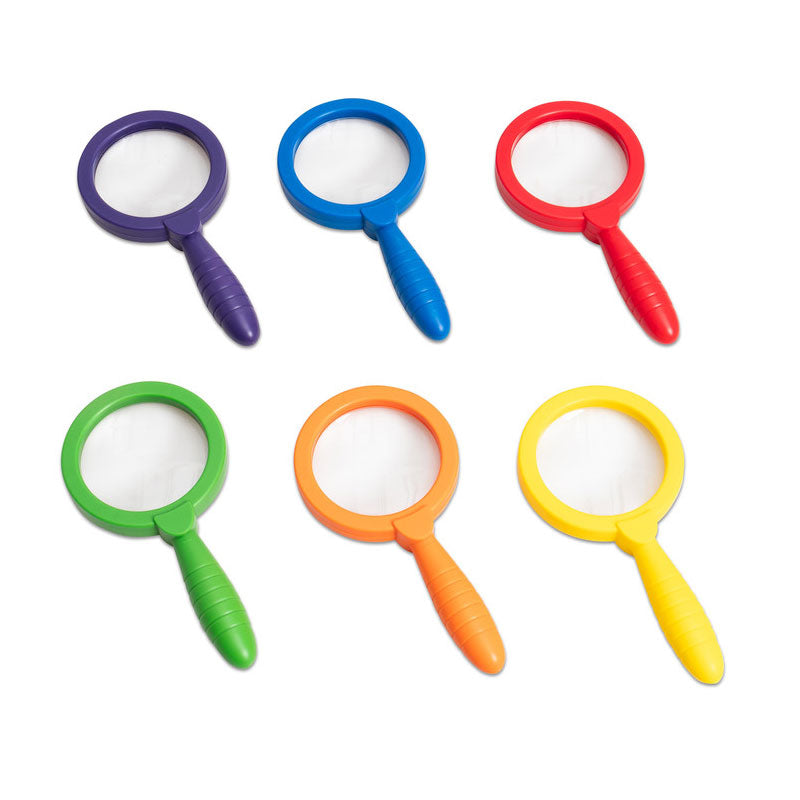 Juego de 6 lupas de mano de colores, aumento 4,5x.