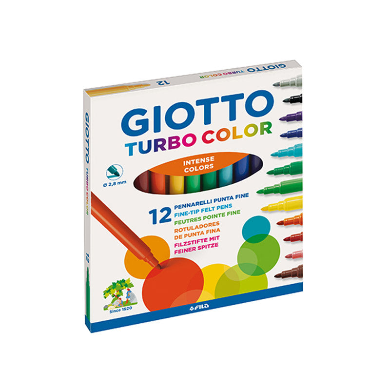 Marcadores de punta de fieltro Giotto Turbo Color (caja de 12)