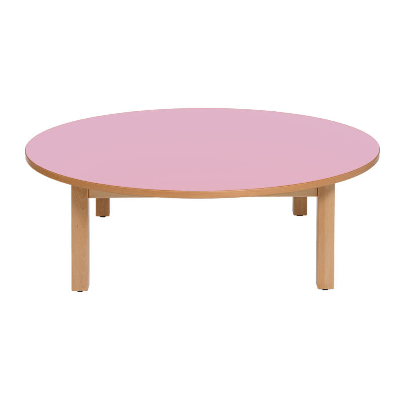 mesa circular rosa