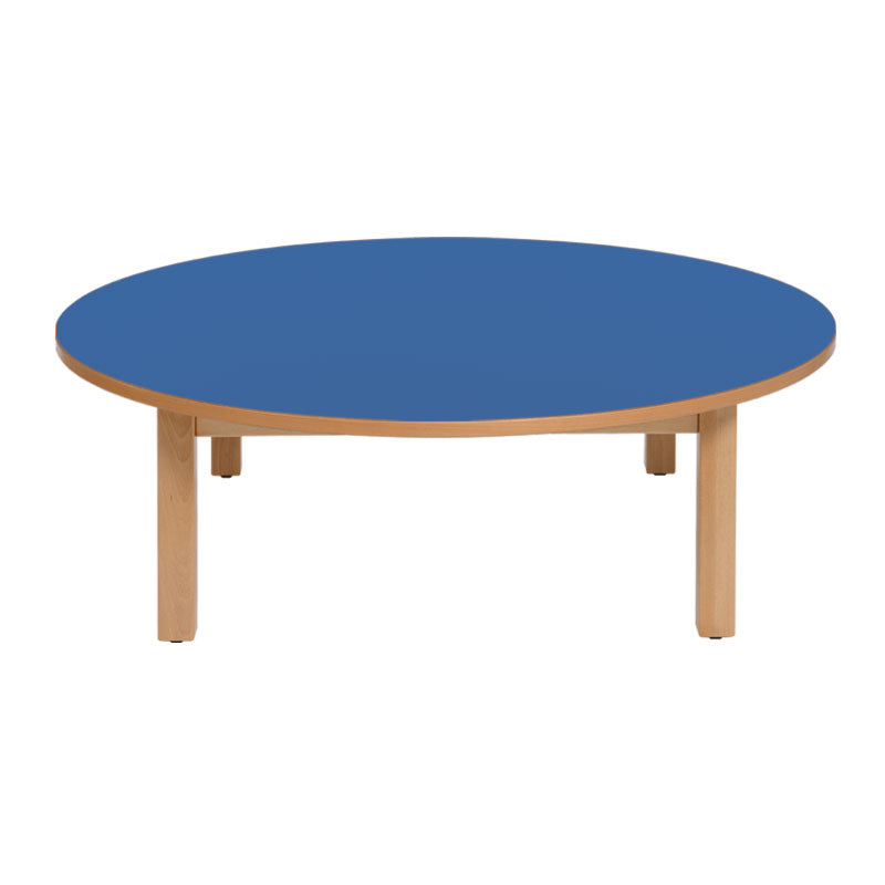 mesa circular azul