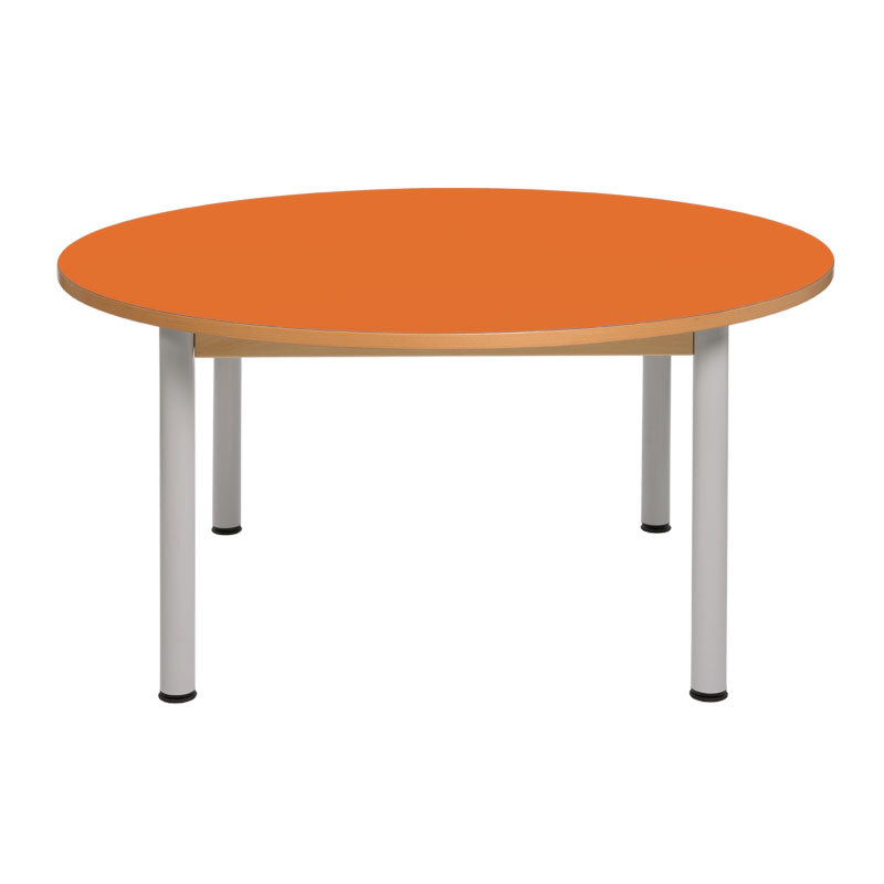 mesa circular laranja