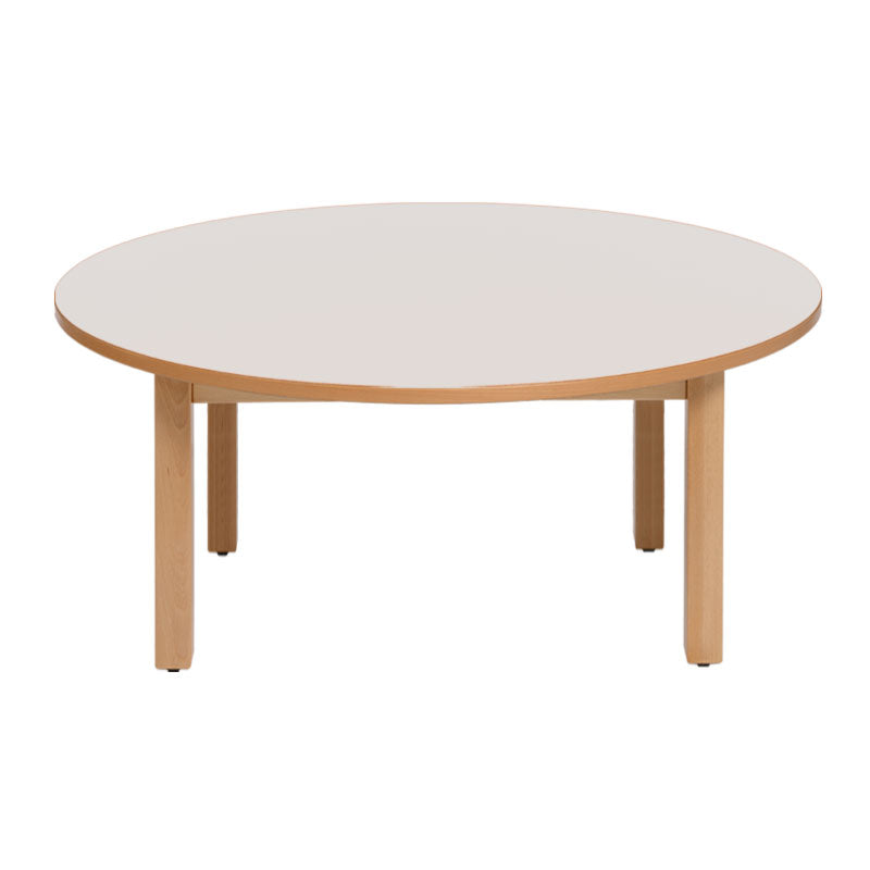 Mesa circular com pernas em madeira NE - Sílaba
