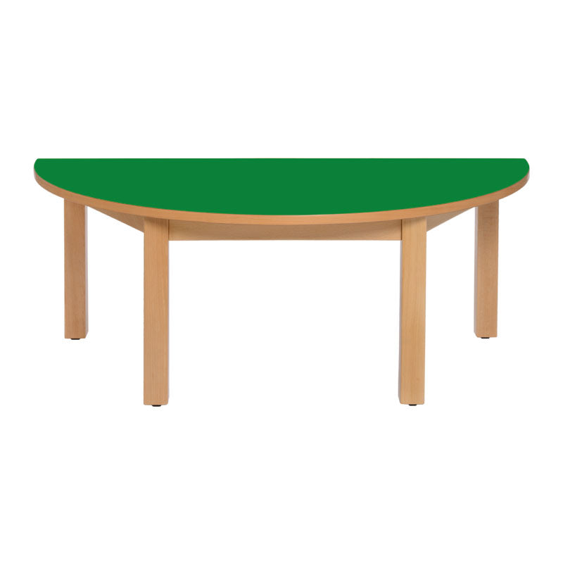 mesa semi circular verde