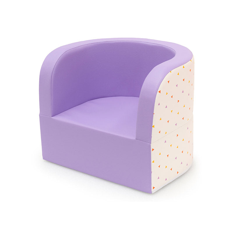 Lilac decorated arm sofa