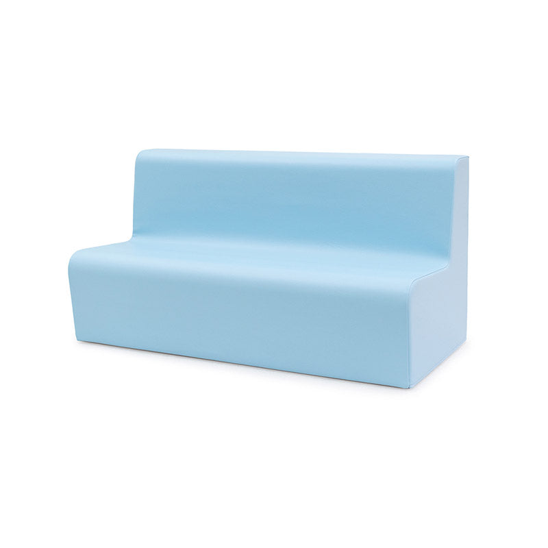 Light blue double curved sofa