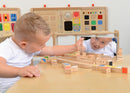 Quadro didático STEM aprendizagem com reflexão em espelho