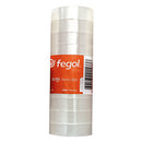 Rollo de cinta adhesiva transparente tipo acordeón Fegol de 15 mm x 33 m